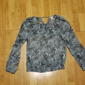 Lucky Brand semi sheer blouson top sz med
